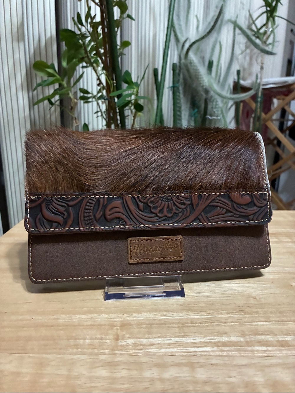 Wrangler Brown & Chestnut Hair-On Hide Crossbody Bag - Picture 2 of 7
